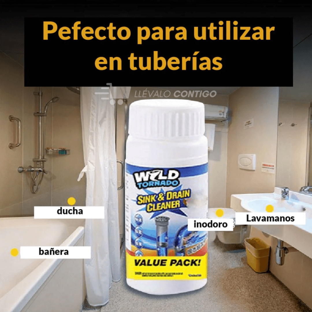 POTENTE POLVO DESTAPA TUBERÍAS Y DESAGÜES