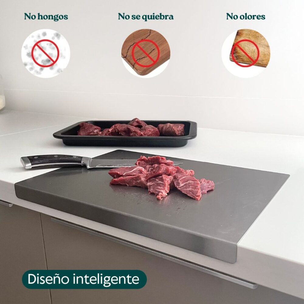 ACEMARO® TABLA MULTIUSOS PARA PICAR EN ACERO INOXIDABLE